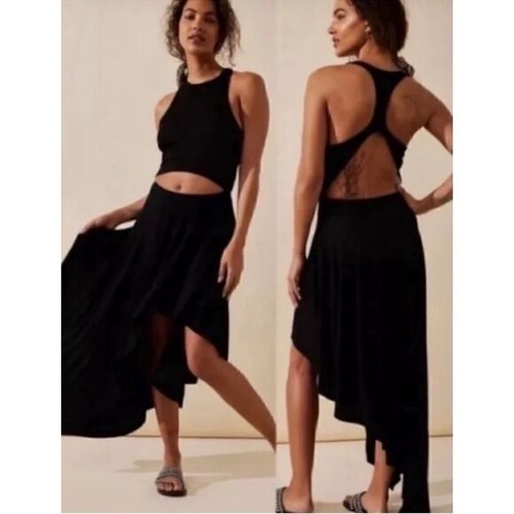 NWOT Free People Beach Bethany MIDI Black Sleeveless S Open Back Boho Flowy Chic - Picture 10 of 10